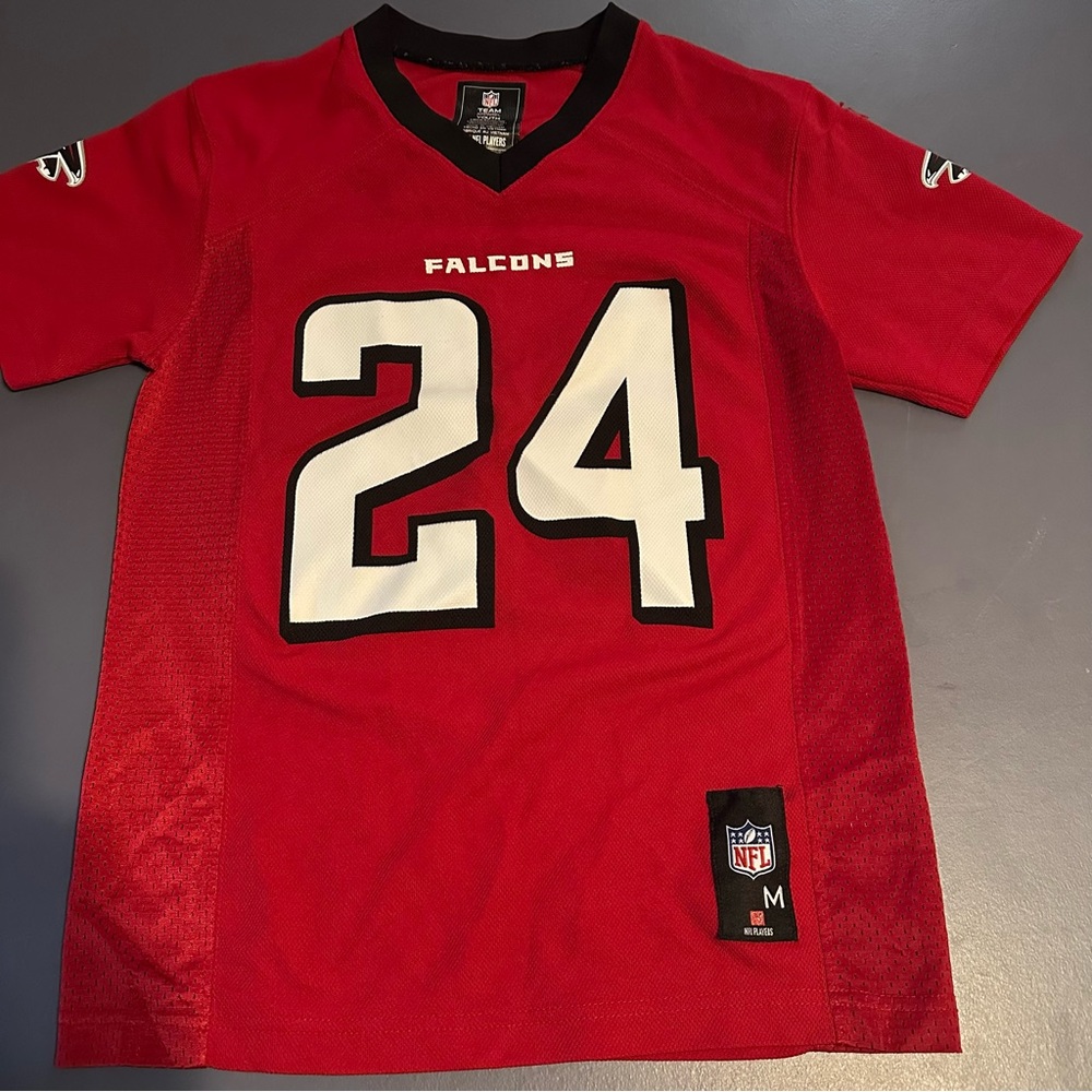 NFL Falcons Freeman Youth Red and Black Team Medium (10/12) Jersey